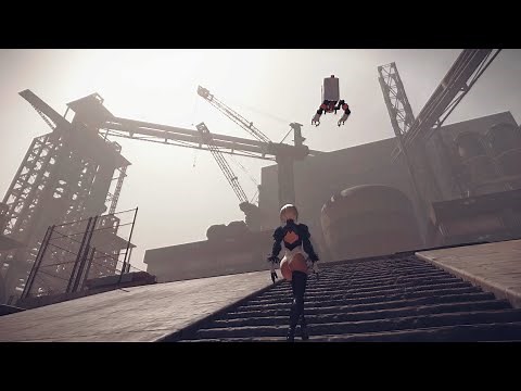 NieR: Automata 2B Walking and Stair Climbing PS5 Backwards Compatibility Gameplay Performance Test