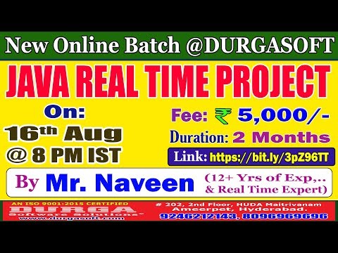 JAVA REAL TIME PROJECT Online Training @ DURGASOFT