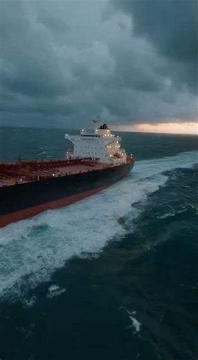 Supertanker in Storm Edge Conditions