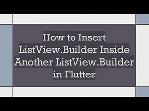 How to Insert ListView.Builder Inside Another ListView.Builder in Flutter