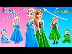 Elsa and Anna Growing Up! Frozen Crafts for Dolls