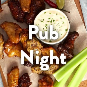 If you've never had a pub night at home, you're seriously missing out! It's a fun and family-friendly way to get everyone excited about dinner again. All you need are Western Family Wings, celery, baby carrots, hummus and Western Family Pretzels to put together a meal that everyone will be talking about for weeks to come. For more Quick, Easy Dinner solutions like this one, check out our website👇 saveonfoods.com/ready-set-refresh | Save-On-Foods