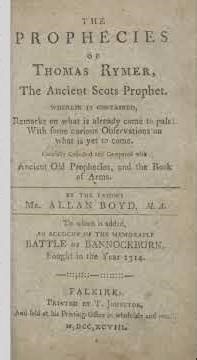 HEMPE - England and Scotland become one, Prophecies of Thomas The Rhymer by Allan Boyd 1826
