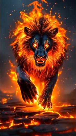 Powerful Fire Lion Attack 🔥 | Epic Animation #shorts