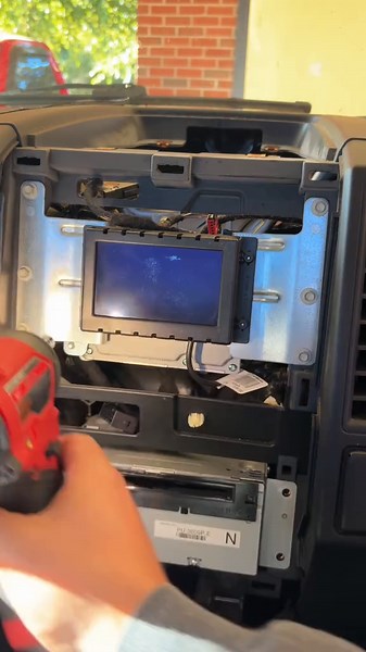 Installimg a big screen in my f150 #f150 #tesla screen #fyp #foru #diy