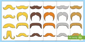 Role Play Fake Moustache Cut-Outs