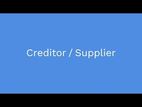 How to create creditor / supplier