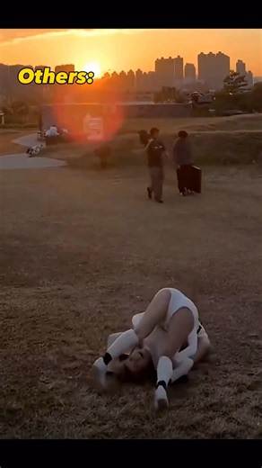 Partner back flip challenge 😂 other vs me 💕🖤