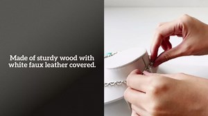 MOOCA Premium Faux Leather Necklace Lay Down Display Stands - Set of 2, Elegant Jewelry Holder, Stand, and Organizer for Necklaces, White Color