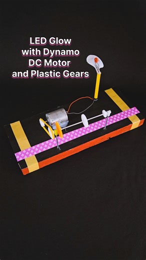 LED Glow with Dynamo DC Motor and Plastic Gears ⚡️#shorts #diy #ytshorts