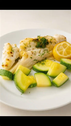 The LAZIEST oven baked cod with sauteed zucchini