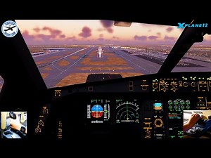 EMIRATES A340-600 BUTTER Landing in DUBAI During Sunset - X-Plane 12