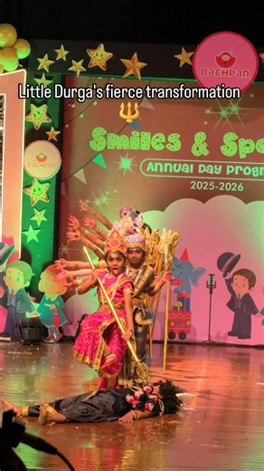 Drisha Destiny on Instagram: "The Powerhouse Look for versions with heavy bass drops—perfect for the moment Durga kills Mahishasur. #mahishasurmardini #kidsdance #devishakti #aadrisha #bachpanbalagere @drisha_destiny"