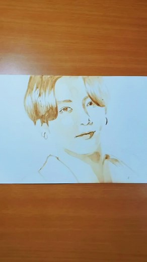 レモン汁で描くジョングクのアート💜
