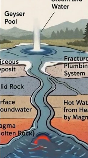 DIFFFERENCE BETWEEN HOT SPRING AND HOT GEYSERS #facts #upsc #geography #geographyshorts