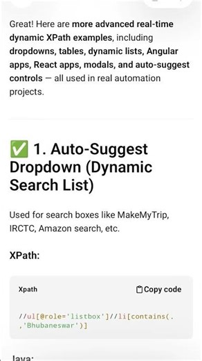 Dynamic Xpath example for Auto suggest Drop-down #shorts
