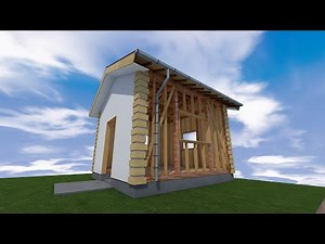 【木造建築物の構造】在来軸組工法 木造平家建の構造が何となく分かる動画※ARCHICADで作成 部材名称あり