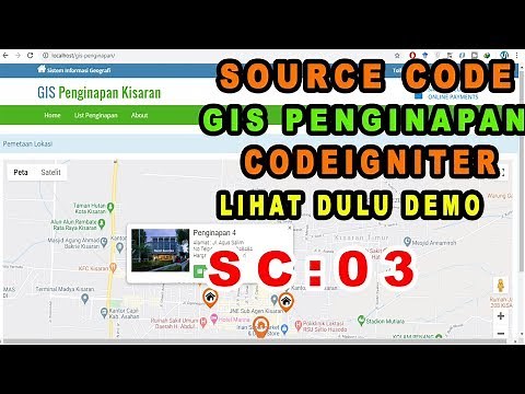 Source Code WebGIS Penginapan Codeigniter + Google Map API Libary
