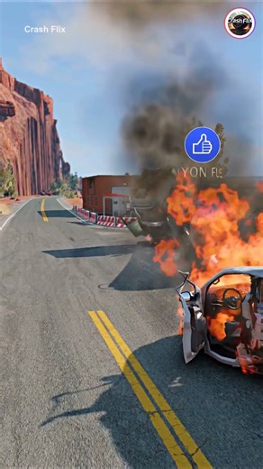Realistic Highway Car Crashes🚗💥 #realisticcarcrashes #carcrashes #beamngdrive