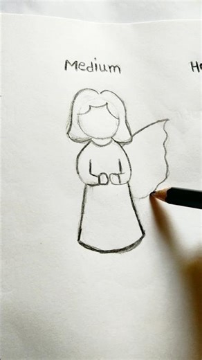 How to draw angel from easy to hard ✨🧚 #drawing #angel #sketch #shorts #fyp