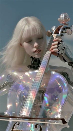 Robot girl playing violin 2026