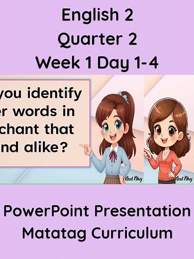 English 2 Matatag Curriculum PowerPoint Presentation Quarter 2 Week 1 Day 1-4 #grade2matatag #ppt