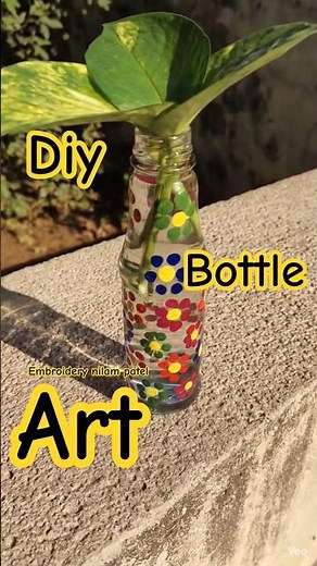 DIY Bottle Art 🌈 | Simple Glass Bottle Painting Idea ✨ | Easy Craft Tutorial