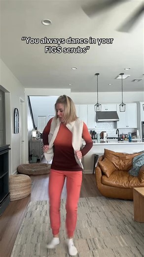 Cindy Jones on Instagram: "Whoopty do! Love my comfy scrubs! The Fall Drop is here! Spiced Cider, Walnut & Spruce and some limited edition styles too! @wearfigs Ps. Pardon my red freshly lasered face! And aren’t my doggies cute?! #dancingnurse #dance #whooptydoo #workfit #scrubs #wearFIGS #figsambassador #sillydance"