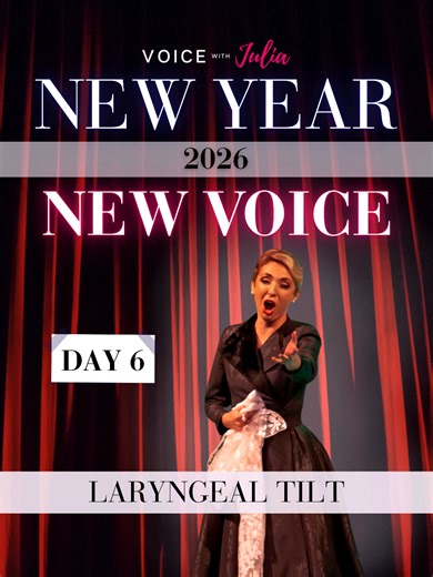 New Year New Voice · Day 6 We’re looking at how laryngeal tilt can happen independently of the tongue root. Clean CT engagement doesn’t require extrinsic muscle bracing. When those systems are separated, compensations are decreased and true laryngeal strength is built. This kind of isolation work is built into Technique Vault. New Year Special: $149/year (reg. $324) Special pricing through January 31. Link in bio. https://www.voicewithjulia.com/the-technique-vault-nye #NewYearNewVoice #SingingTi