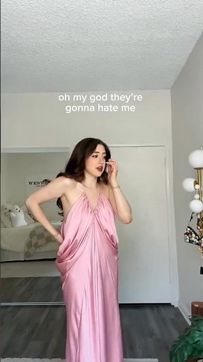 Trying on the ＂IMPOSSIBLE＂ dress