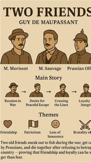 two friends by Guy De Maupasaant summary in short.#shortsummary #revision #concise #shorts #english