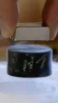 Superconducting Levitation Demo: the magnetic flux from the magnet is frozen inside the bulk YBCO