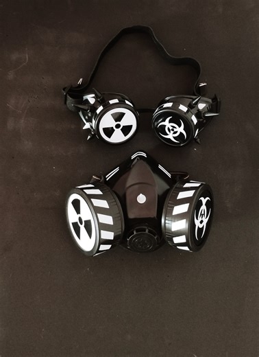 SET Goggles+gas Mask Cybergoth Cosplay Dreads Industrial Dark White Cyber Mask Cyberpunk Mask Urban Aestetic - Etsy
