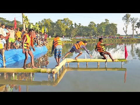 🤣 EPIC FAIL! Banana tree Log Water Crossing Challenge. Slippery Log Race! The Ultimate Balance Test!