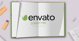 Professional Animated Book Logo Intro with Desk Elements