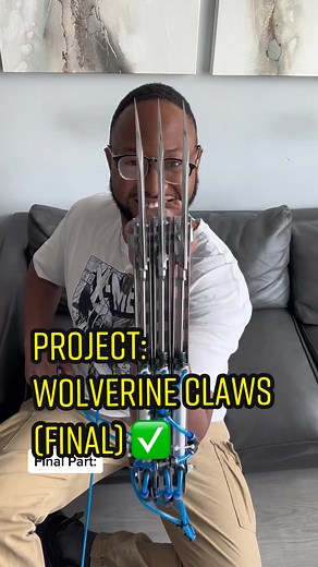 Final Part: I created real-life retractable Wolverine claws! ⚔️ (Let me know what you think in the comments👇) #wolverineclaws #retractableclaws #wolverinecosplay #mechanicalengineering