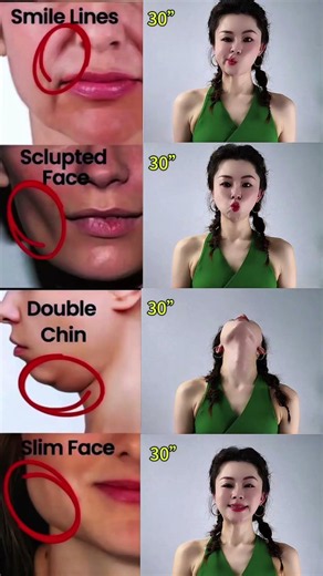 4 Face Exercises to Reduce Smile Lines, Double Chin & Sculpt Your Jawline