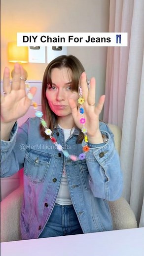 DIY Cute Beaded Daisy Chain for Jeans 🌼 Perler Beads Charm #diy #craft #aesthetic #cute #viral