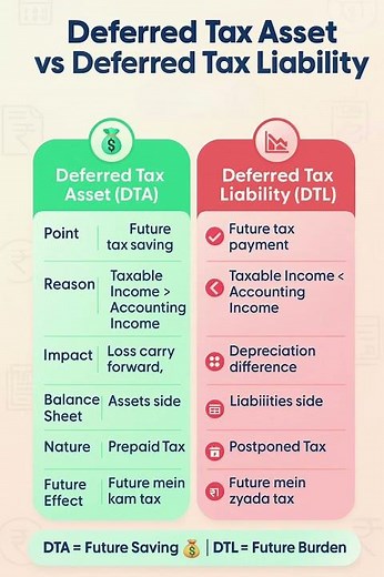 Deferred Tax Asset vs Deferred Tax Liability #account #finance #education #information