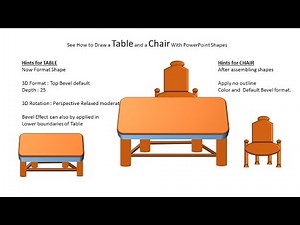 See How To Design a Table and a Comfortable Chair in PowerPoint