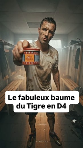 Foot Echo on Instagram: "L’odeur qui hante encore tes pires souvenirs de vestiaires... 🐯⚽️ En D4, on n’a pas de staff médical, pas de cryothérapie, et encore moins de kiné. On a juste ce petit pot magique qui soigne tout : des croisés au nez bouché, en passant par le moral après une défaite 4-0 sous la pluie. 🌧️🩹 Attention : ne JAMAIS se toucher les yeux (ou autre chose...) après application. C’est le métier qui rentre ! 😂 Tag ton pote qui se tartine de Baume du Tigre avant même d’avoir fini