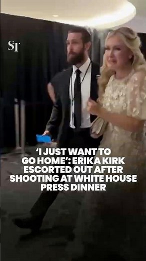 Erika Kirk seen crying while being escorted out after shooting at White House correspondents’ dinner