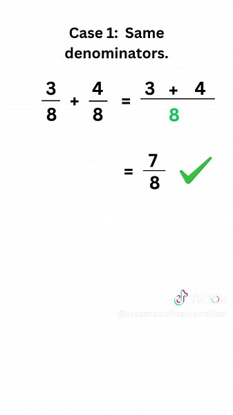 Fractions Addition & Subtraction 📚 #fractions #math #highschool #college #TheSchoolOfMathematics