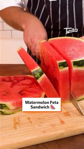 Tasty Watermelon Feta Sandwhich 🍉 #watermelonsandwich #feta #foodcombos