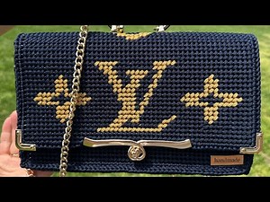 How To Crochet Chic LV Bag/Master Class/Canvas Elegant Clutch Bag/Tutorial....
