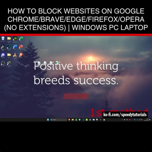 Speedy Tutorials on Instagram: "How To Block Websites on Google Chrome/Brave/Edge/Firefox/Opera (No Extensions) | Windows PC Laptop 💻 Donate, browse my shop, or if you need help get a custom tutorial → Link in my bio! https://linktr.ee/speedytutorials #computer #windows11 #windows11 #tech #windows10 #laptop #computertips #laptoptips #technology #pctipsandtricks #shorts #reelindia #reels #pctips #india"