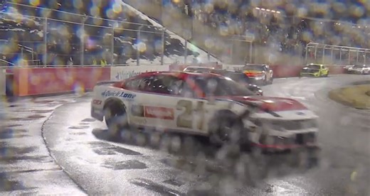 Spin in the slick: Josh Berry slides, hits outside barrier twice