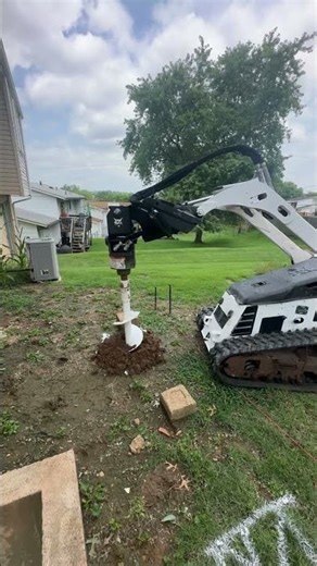 Bobcat MT55 Digging 12” Hole With Auger