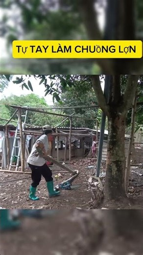 I didn't have money to hire workers, so I built the pigsty myself.#everydaylife #farming