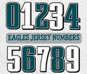 Philadelphia Eagles Jersey Numbers PNG: Sports Font (digital Download) - Etsy